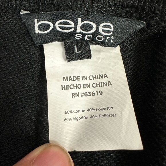 Bebe Sport Womens Jogger Pants Black Cotton/Polyester Blend Size L - Picture 5 of 6